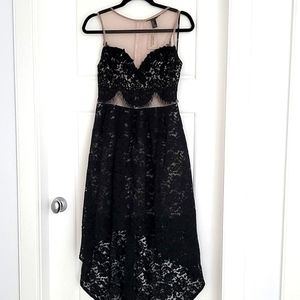 Lace Bodice High Low Dress